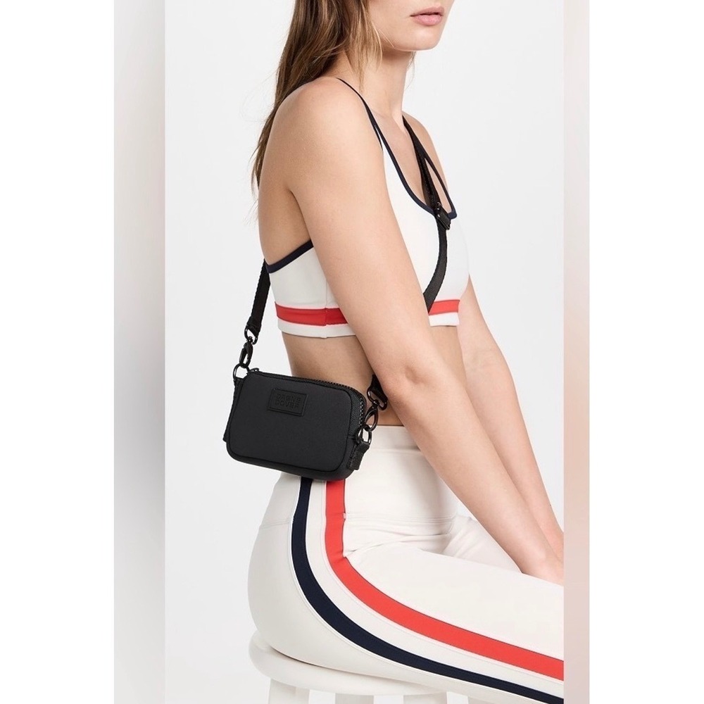 Dagne Dover Mara Phone Crossbody Bag Navy Vegan Recycled Nylon Adjustable Strap - Picture 3 of 8